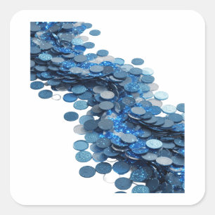 Cute Zilveren BLAUE MUNTEN VAN ONEINDIGHEID Vierka Vierkante Sticker