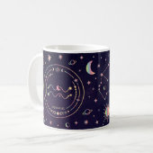 Cute Zodiac Aquarius Nutritional Facts Wrap Koffiemok (Voorkant links)
