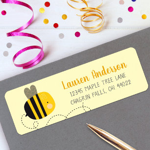 Cute Zoete Gele Bij Kawaii Baby Shower Adres Etiket