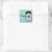Cute Zombie Halloween Vierkante Sticker (Tas)