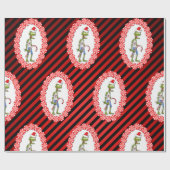 Cute Zombie met Candy Cane Kerstmis Cadeaupapier (Vlak)