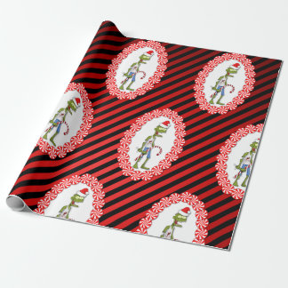 Cute Zombie met Candy Cane Kerstmis Cadeaupapier