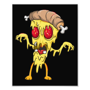 Cute Zombie Pizza slice Foto Afdruk