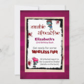 Cute Zombie thème Anniversaire Invitation de fête (Devant)