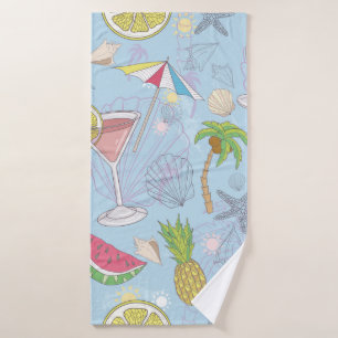 Cute zomerillustratie met watermeloen  badhanddoek