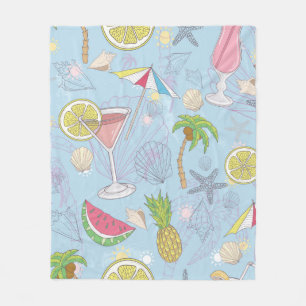 Cute zomerillustratie met watermeloen fleece deken