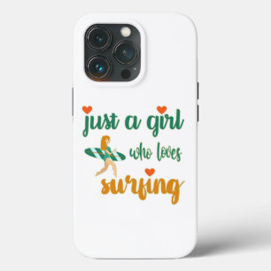 Cute zomers citaat Gewoon een meisje dat van surfe iPhone 13 Pro Hoesje