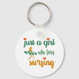 Cute zomers citaat Gewoon een meisje dat van surfe Sleutelhanger