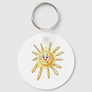 Cute Zon Sleutelhanger - Gelukkig Cartoon Zonnesch