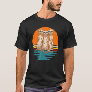 Cute Zoo Animal Africa Safari Retro Meerkat 1 T-shirt