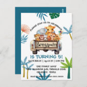 Cute Zoo jungle boerderij vrachtwagen tractor jong Briefkaart (Voorkant / Achterkant)