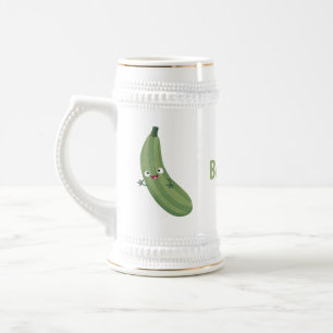 Cute zucchini happy cartoon illustratie bierpul