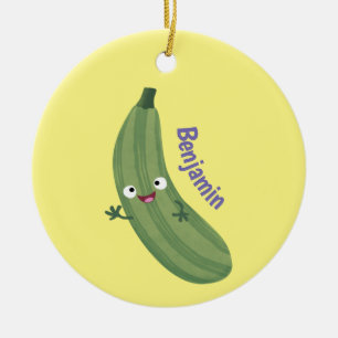 Cute zucchini happy cartoon illustratie keramisch ornament
