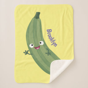 Cute zucchini happy cartoon illustratie sherpa deken