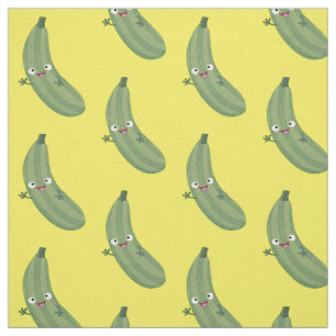 Cute zucchini happy cartoon illustratie stof