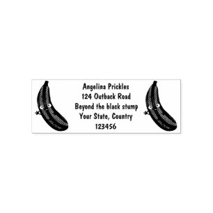 Cute zucchini happy cartoon illustratie zelfinktende stempel