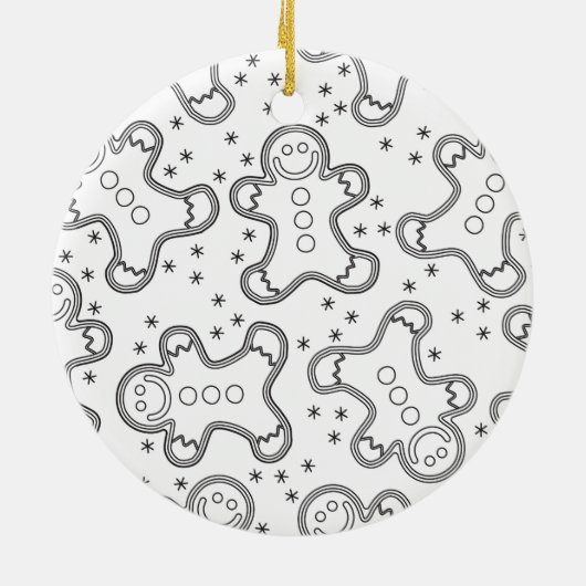 Cute Zwarte en Witte Kerst Gingerbreads Keramisch Ornament (Achterkant)