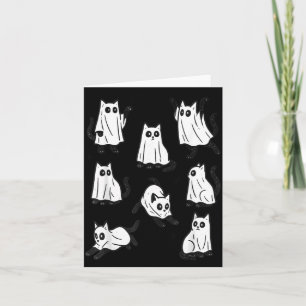 Cute Zwarte Kat Geest Halloween Kostuum Voor Vrouw Kaart