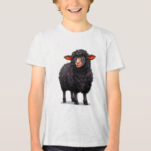 🐑🖤 Cute Zwarte Schaap Kids Dier Leuke Cadeau ✨ Tri-Blend Shirt