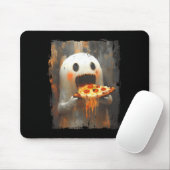 Cute Zza Ghost Eating Zza Funny Halloween Food Lov Muismat (Met muis)