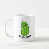 Cutecumber Funny Cucumber Pun Koffiemok (Links)