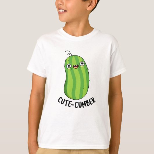 Cutecumber Funny Cucumber Pun T-shirt (Voorkant)