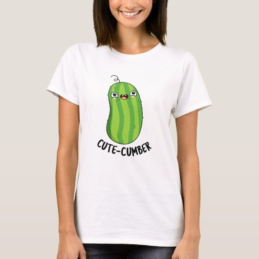 Cutecumber Funny Cucumber Pun T-shirt (Voorkant)