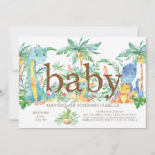 CuteDinosaur Genre Baby shower neutre Invitation (Devant)
