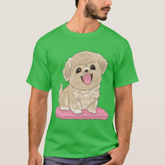 Cuteibetan Spaniel hond op kussen jongen T-shirt