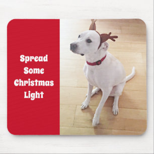 Cutel wit rendier puppy hond kerst muismat