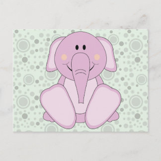 Cutelyn Baby Pink Elephant Briefkaart