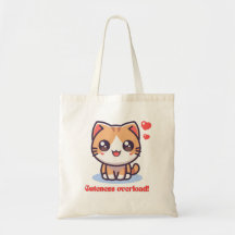 Cuteness Overload Kawaii Anim Cat Canvas tas