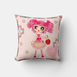 CutePbehoorlijk Girly PinkyP Roze Kawaii Girl van  Kussen
