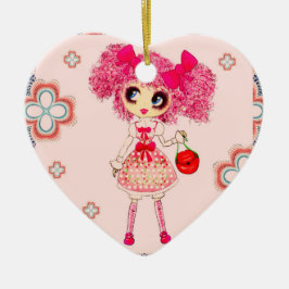 CutePpretty Meisje RozeP Pink Kawaii door LeahG Keramisch Ornament