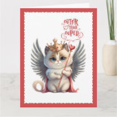 Cuter Than Cupid Chibi Cat Valentijn Holiday Kaart (Voorkant)