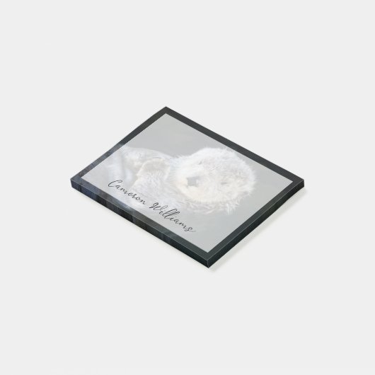 Cutest Baby Animals | Sea Otter Floating Post-it® Notes (Schuin)