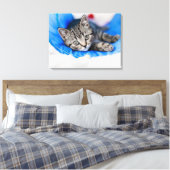 Cutest Baby Animals | Tabby Kitten in Play Tunnel Canvas Afdruk (Insitu (Slaapkamer))