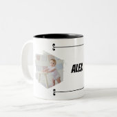 Cutest Baby Ever! Personalized Photo Mug with Name Tweekleurige Koffiemok (Voorkant links)