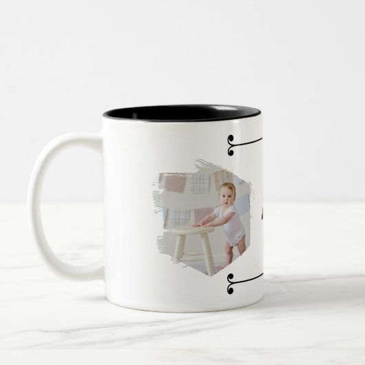 Cutest Baby Ever! Personalized Photo Mug with Name Tweekleurige Koffiemok (Links)