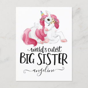 Cutest Big Sister Unicorn Briefkaart