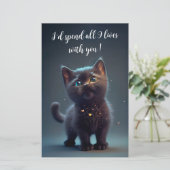 Cutest Black Kitten geeft 9 levens met u uit Briefpapier (Staand voorkant)