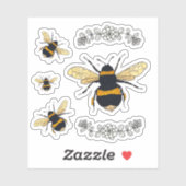 Cutest Bumblebees Tekening Sticker (Vel)