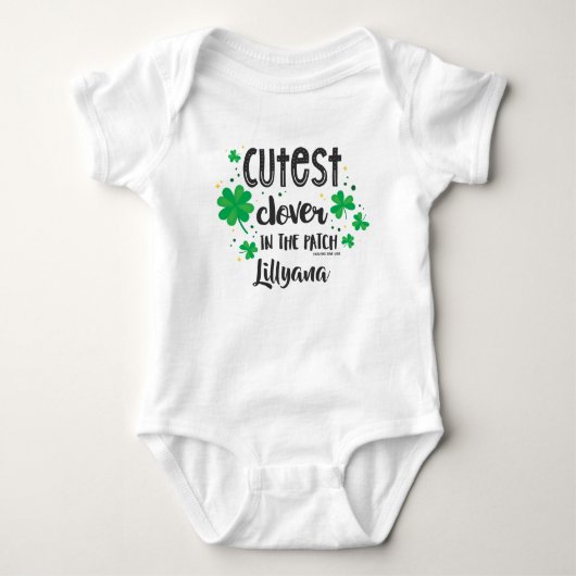 Cutest Clover in the Patch, Name ©GraphicLoveShop Romper (Voorkant)