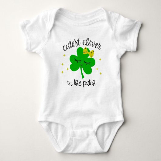 Cutest Clover in the Patch St. Patricks Day Romper (Voorkant)