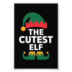 Cutest Elf Matching Family Kerstmis Foto Afdruk