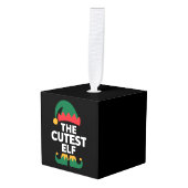 Cutest Elf Matching Family Kerstmis Kubus Ornament (Voorkant hoekig)