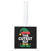 Cutest Elf Matching Family Kerstmis Kubus Ornament (Voorkant)