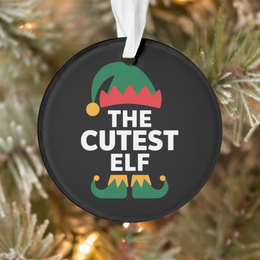 Cutest Elf Matching Family Kerstmis Ornament (Boom)
