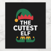 Cutest Elf Matching Family Kerstmis Wijn Etiket (Enkel label)