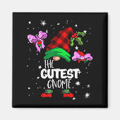 Cutest Gnome Red Buffalo Plaid Matching Family Chr Magneet (Voorkant)